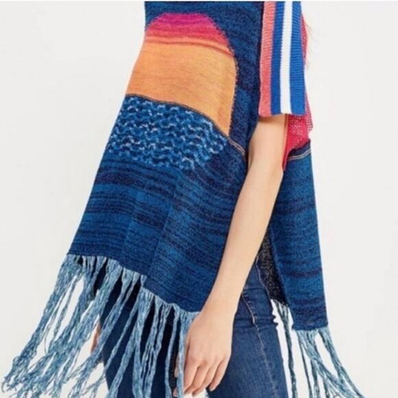 Free People Sunset Fringe XS Small Poncho - Picture 5 of 8